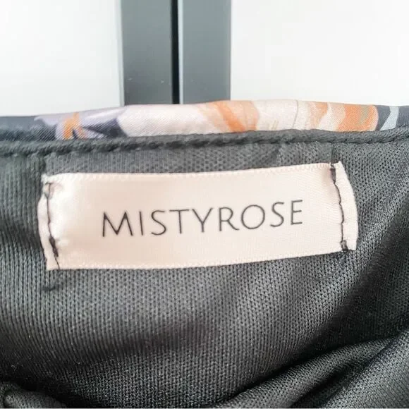 Liquidation Sale: Simons | Black Midi Slip Skirt with Pinkish Floral Print - Picture 4 of 6